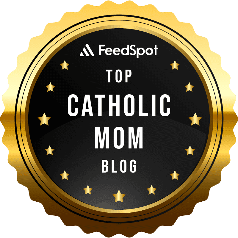 Badge awarded by Feedspot recognizing this blog as one of the Top Catholic Mom Blogs